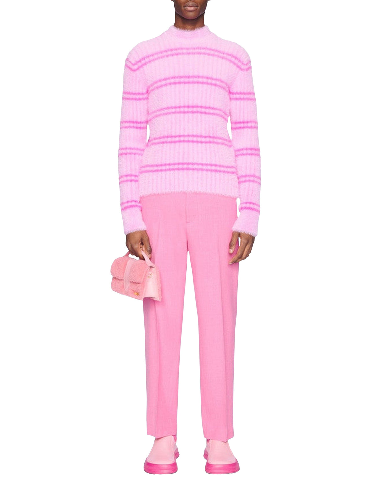 90€ / 7 sold //34 QTY / ST21%   Pull à rayures duveteux - Pink