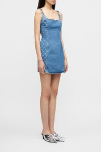 Robe courte Moon Laser en denim - Bleu