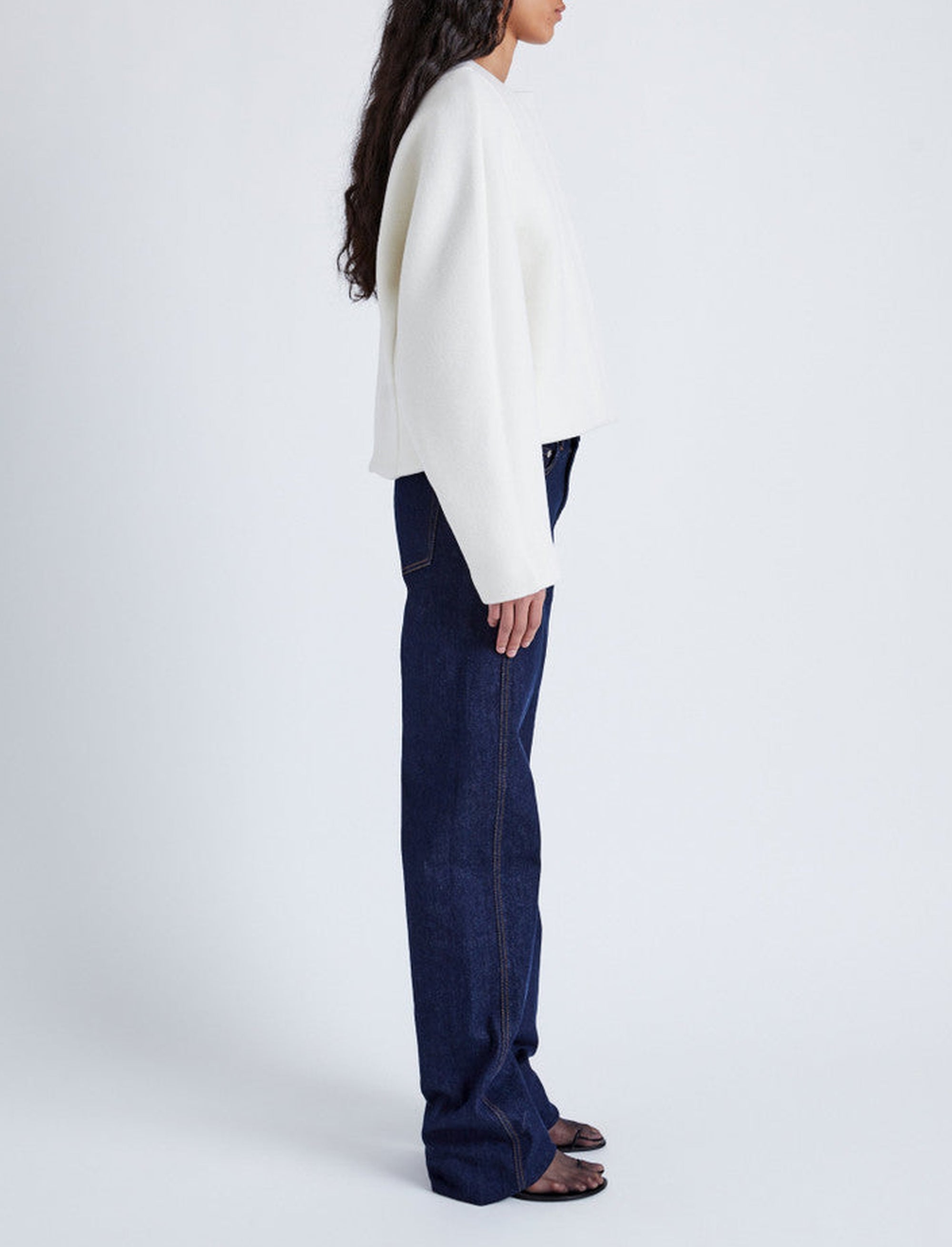 Veste courte Mona en laine - Ecru