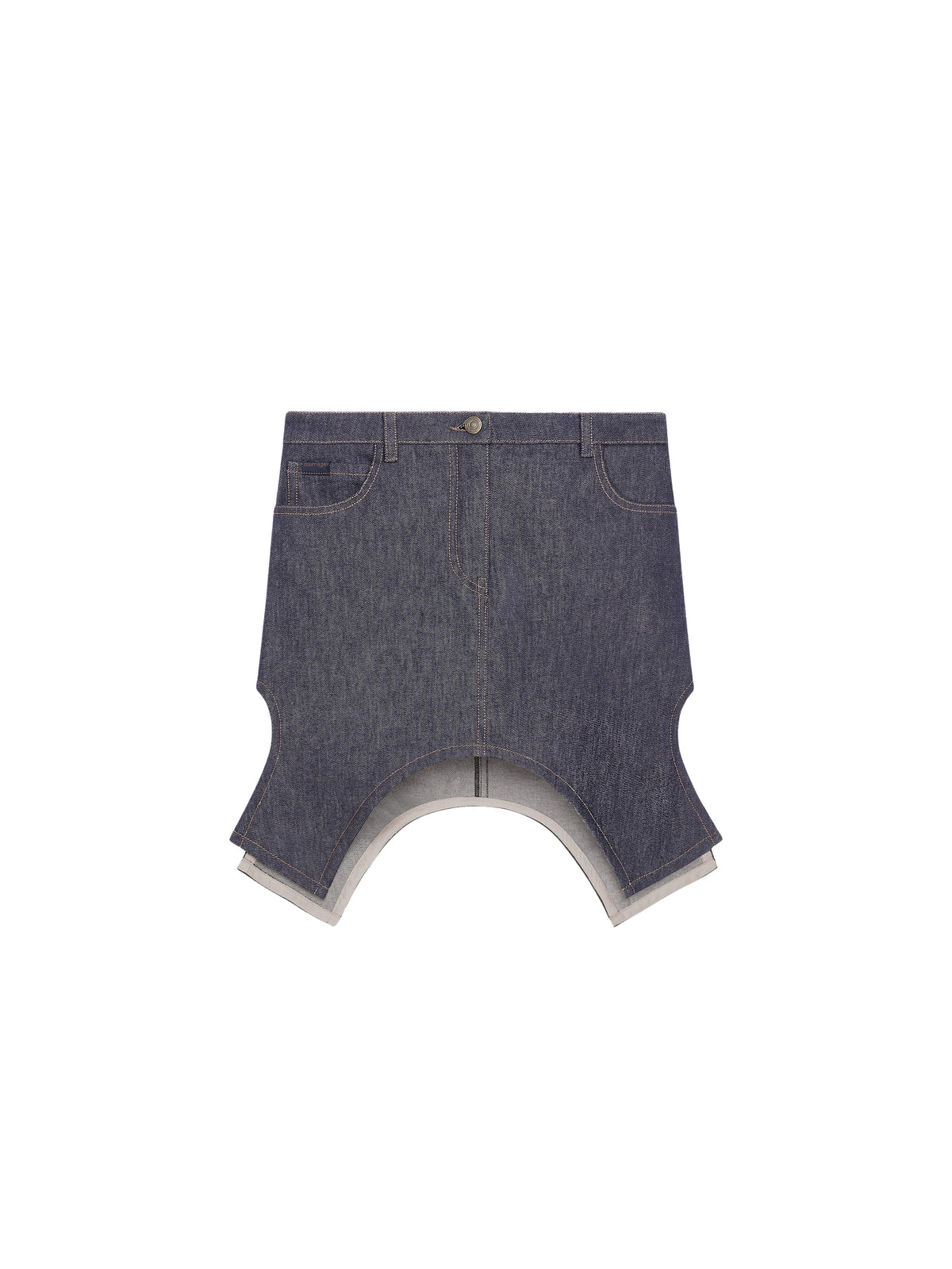 Mini jupe inversée en denim - Dark Heather Grey