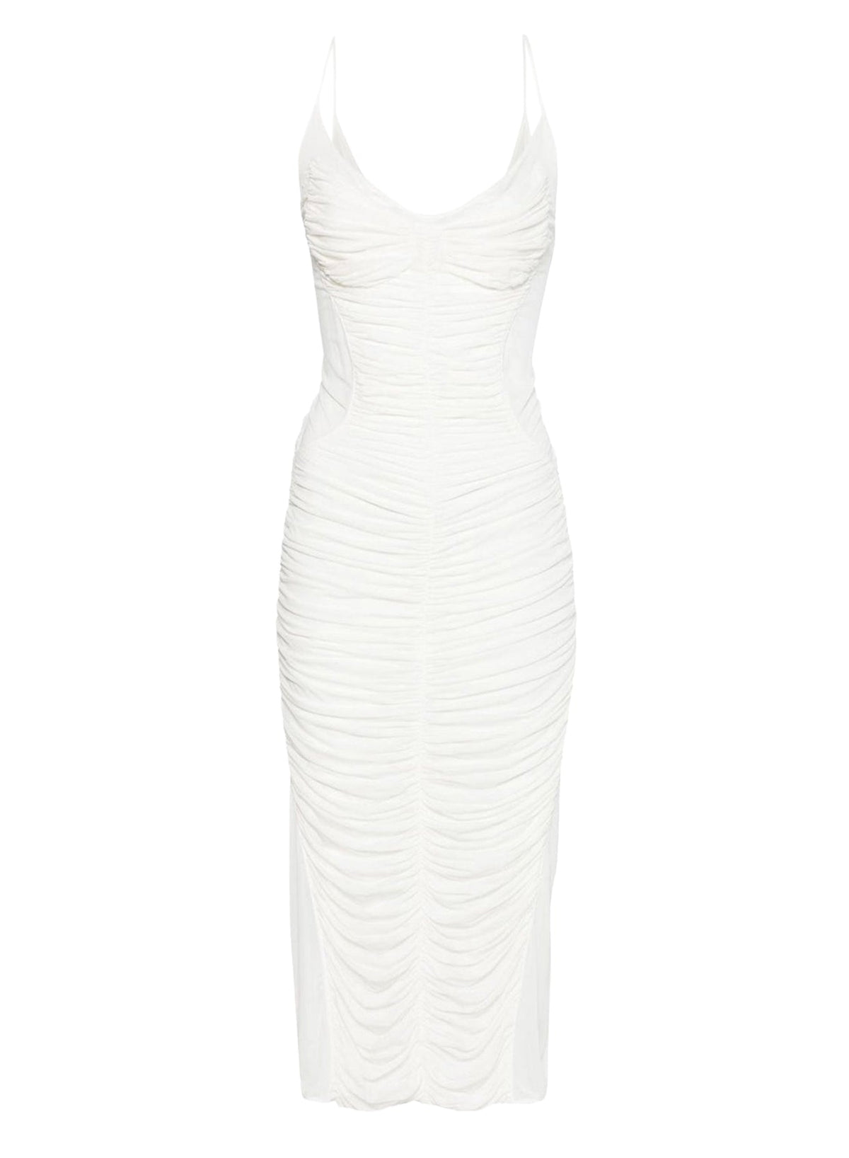SNOW // white ruched dress