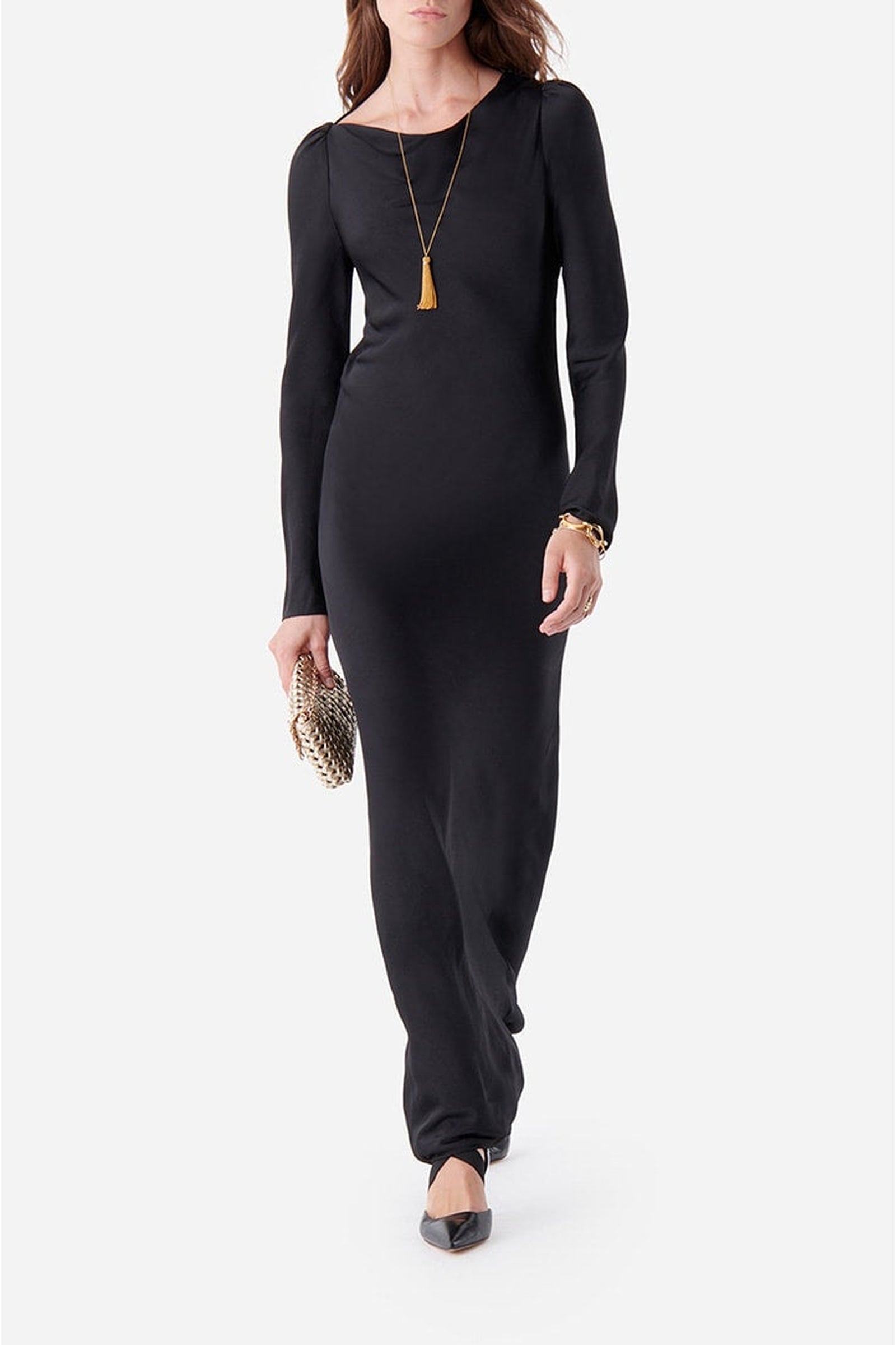 Robe longue Delle - Noir
