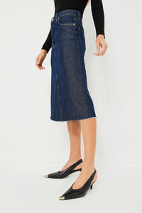 Jupe midi épais en denim - Rinse