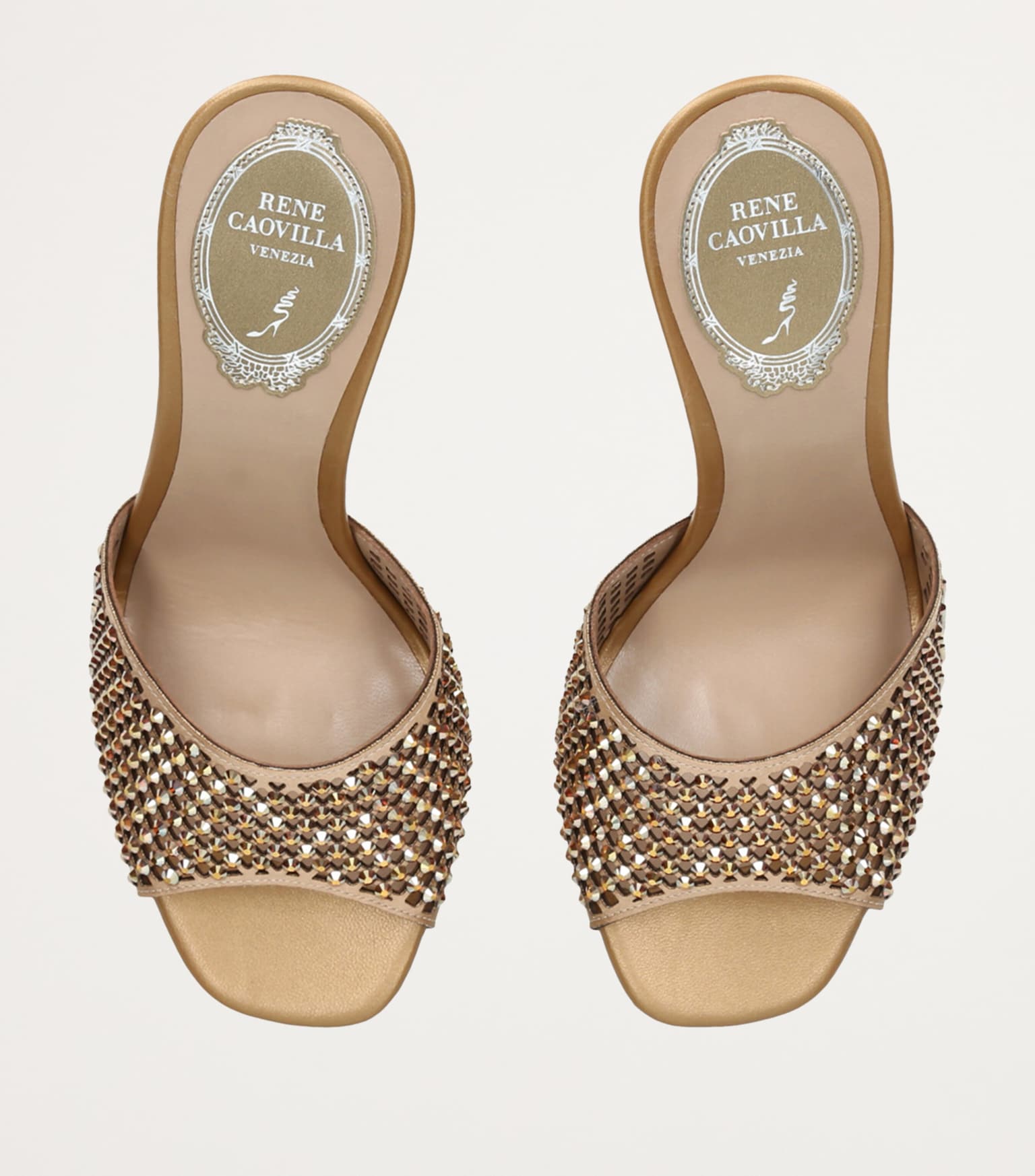 Sandales à talons Ginger 105 à strass en satin - Oro & Sunshine