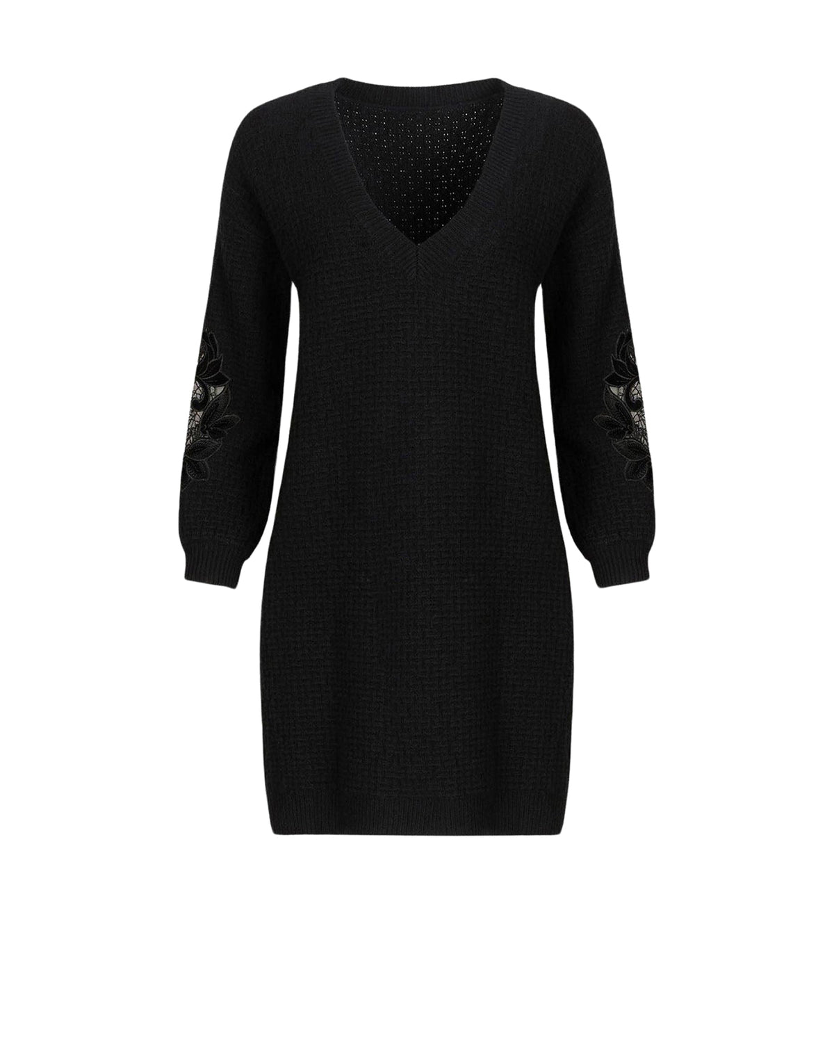 Robe Academy en laine à détails brodés - Black