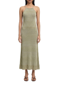 Robe midi Jett en lin - Olive