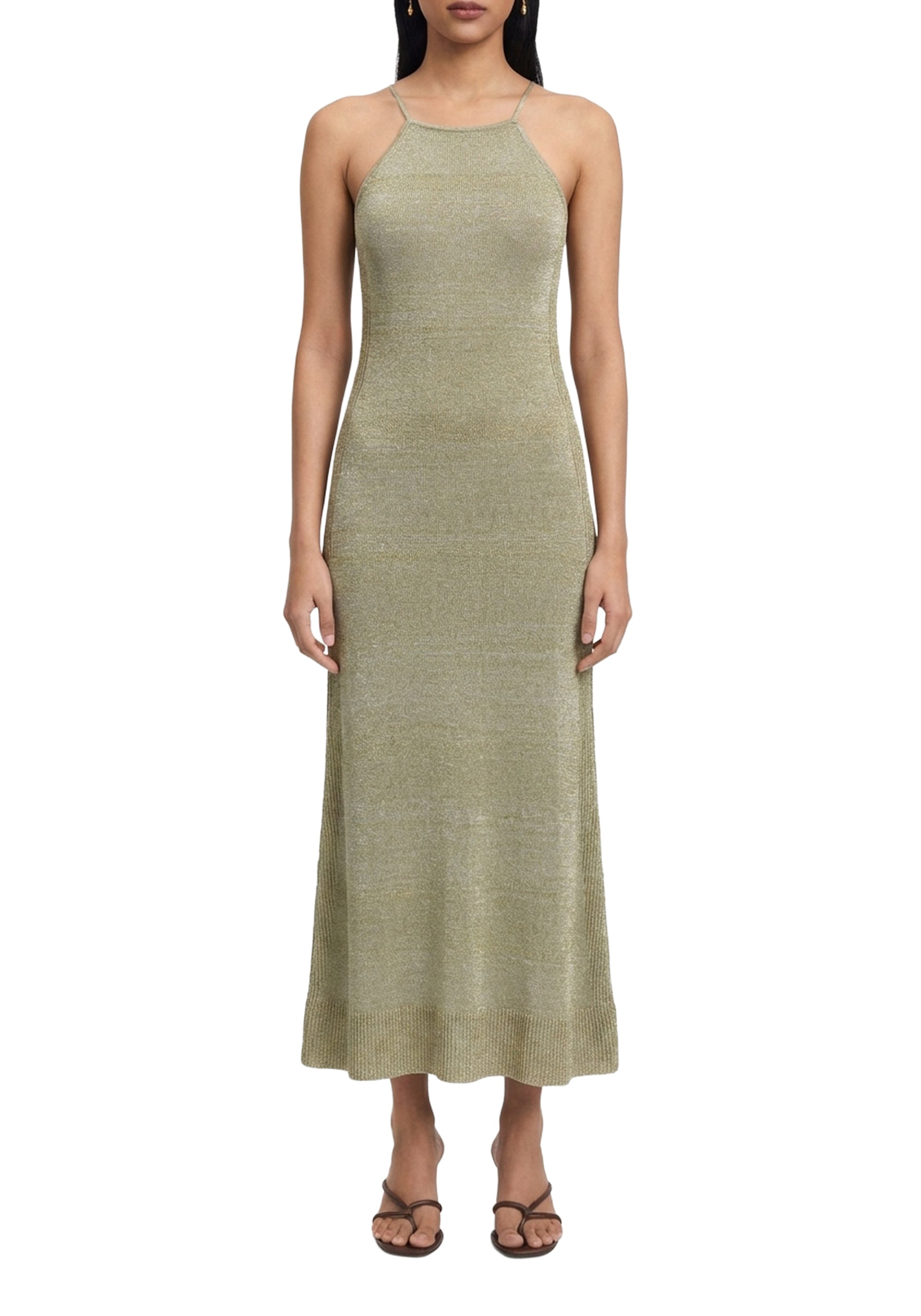 Robe midi Jett en lin - Olive