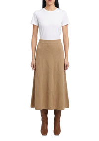 Jovi midi skirt in wool - Beige