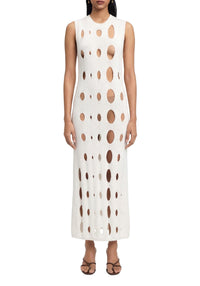 Robe longue Wickham en lin - White