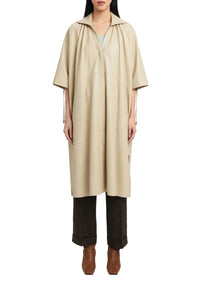 Robe midi Zeiss en cuir - Oyster