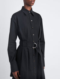 Robe Sammy en popeline de coton - Black