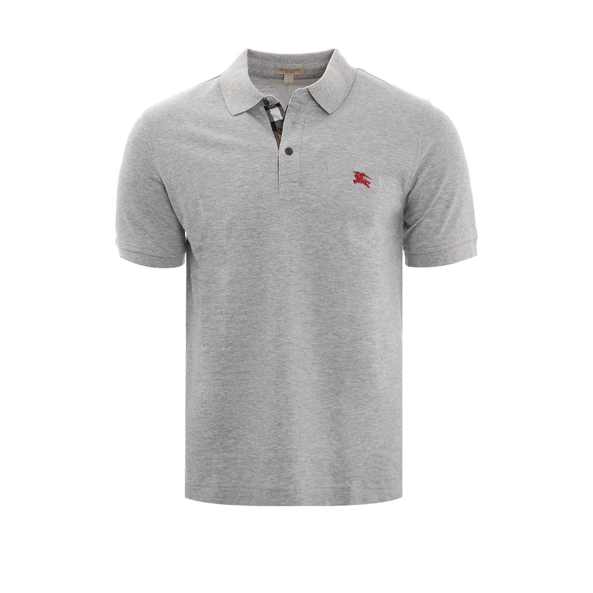 1 qty Polo à broderie contrastée - Pale Grey Melange