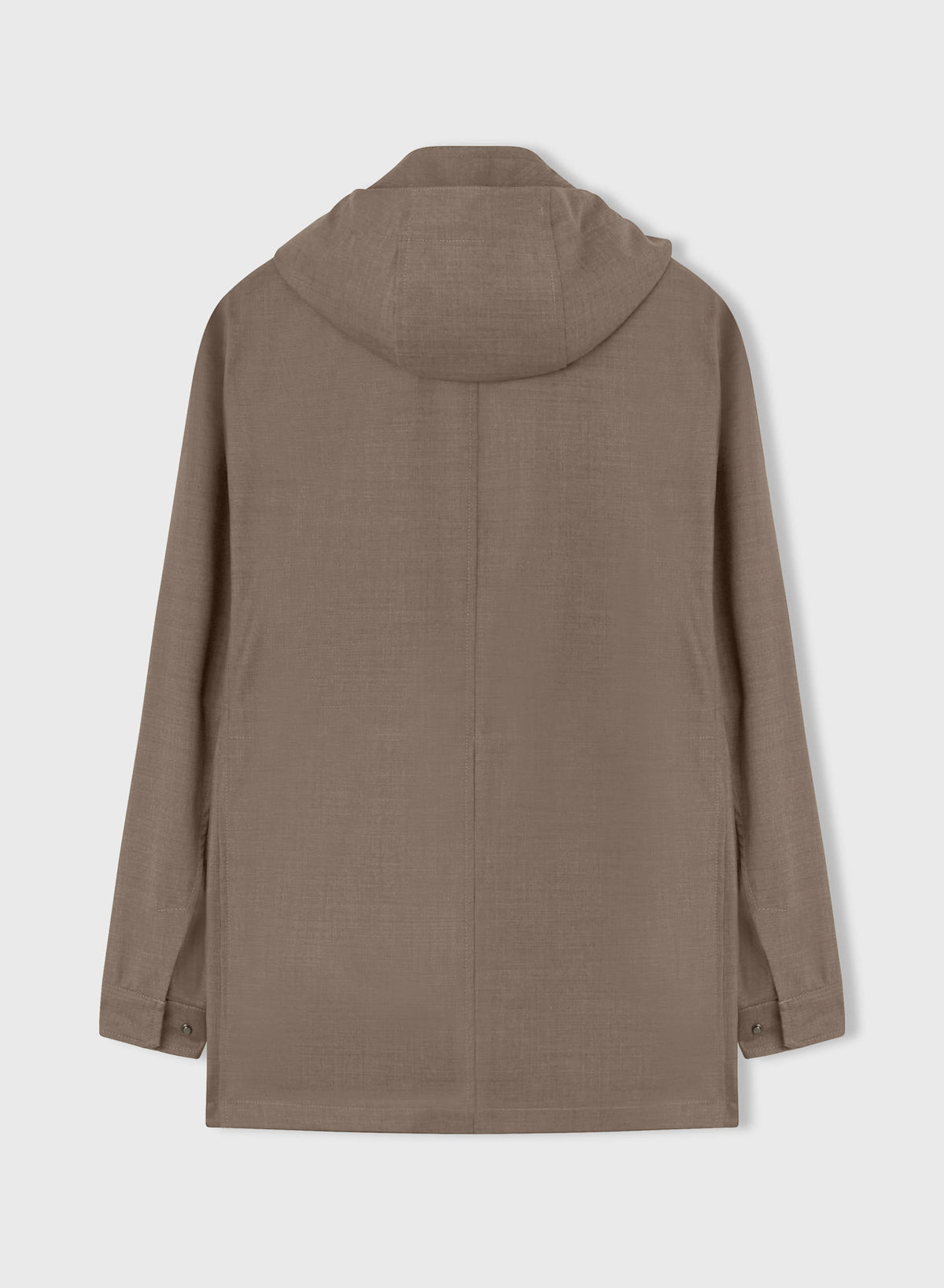 BEIGE WATER REPELLENT EMBROIDERED NATURAL FIBER PARKA