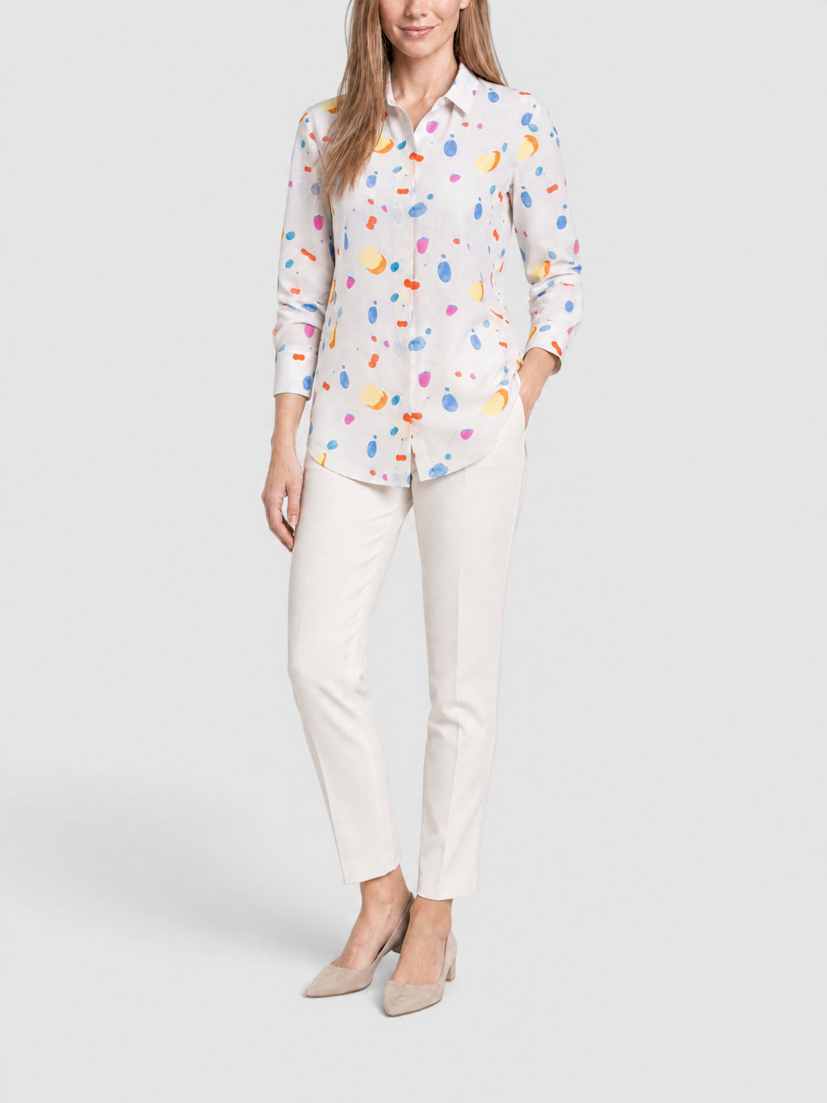 GREIGE-MULTICOLOR BLOUSE