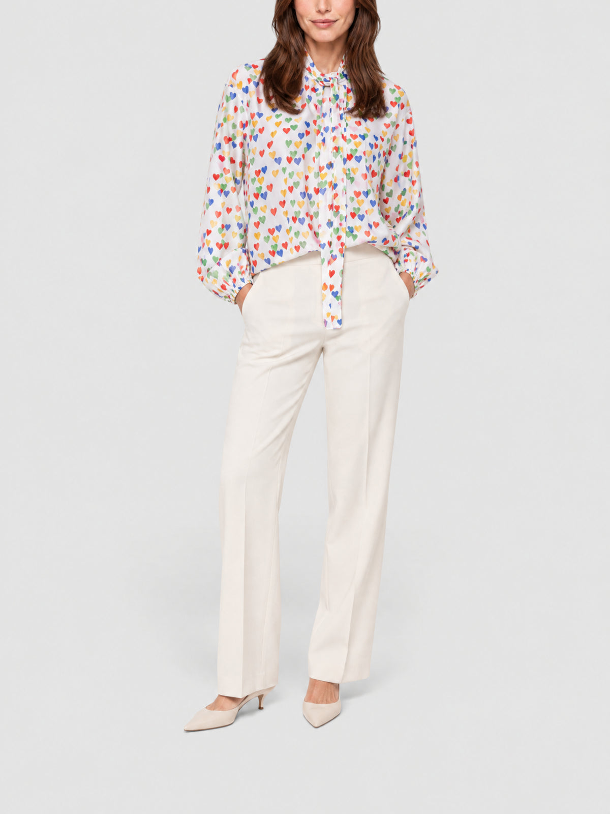 ECRU-MULTICOLOR BLOUSE