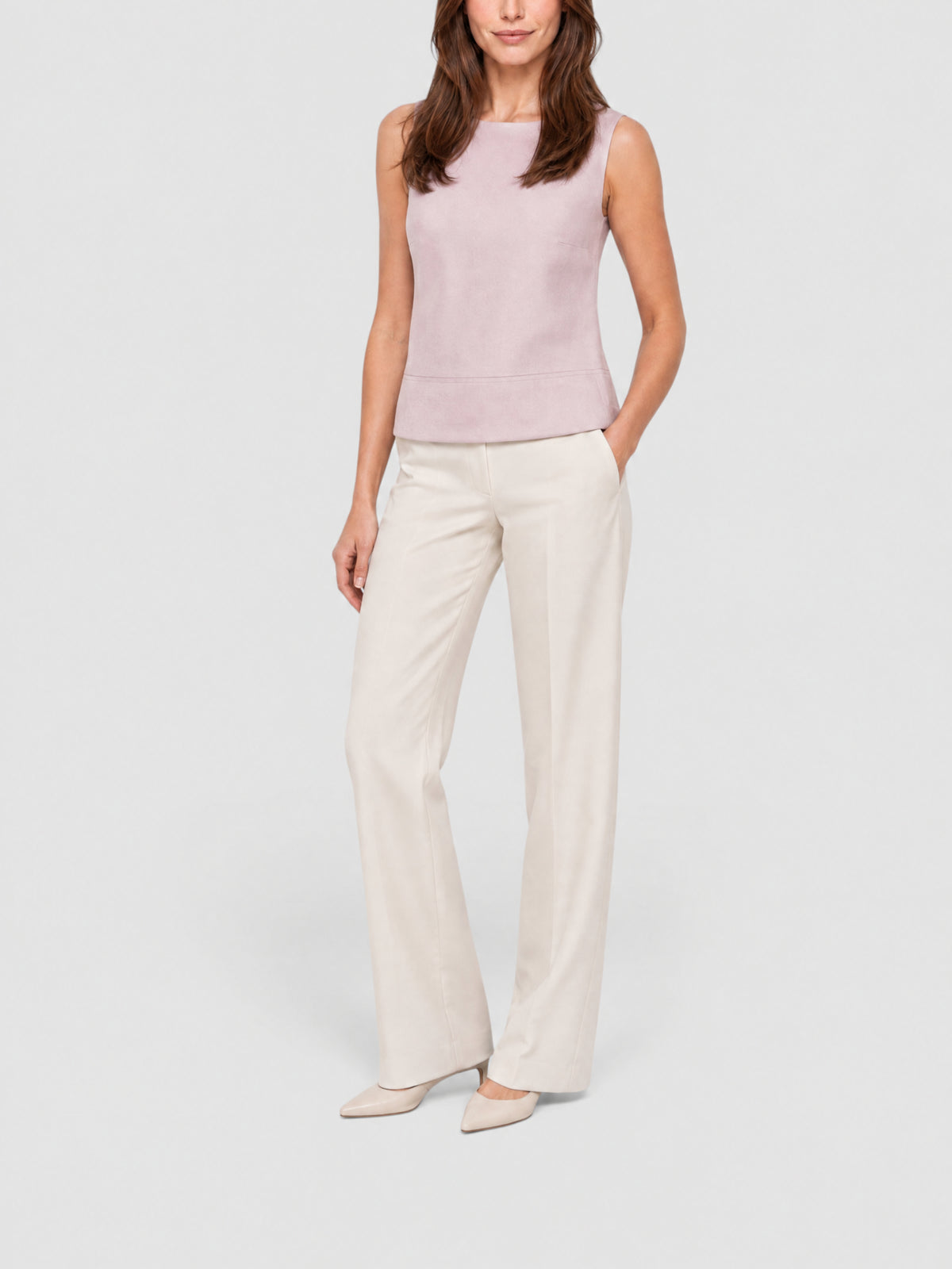 Blouse sans manches en laine - Rose