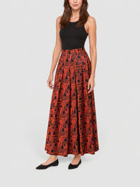 RUSTIC RED-MULTICOLOR SKIRT