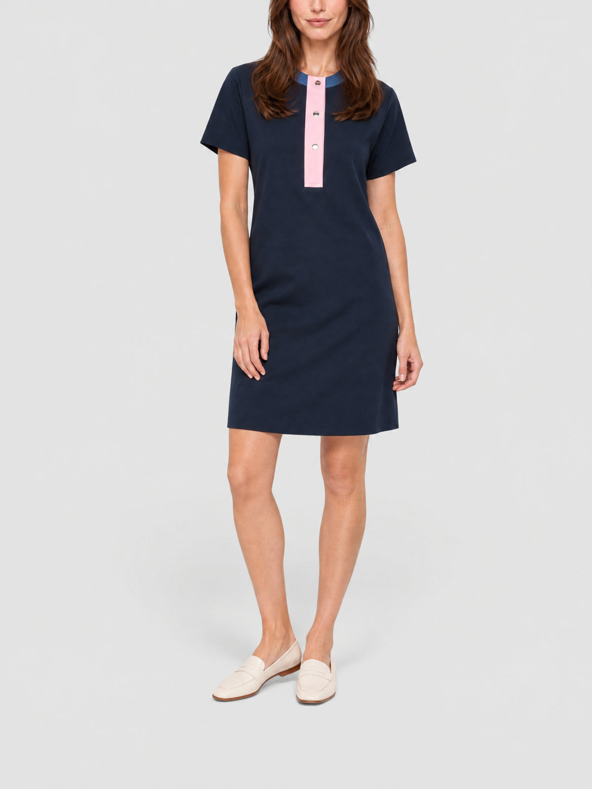 NAVY-MEDDENIM-LOTUS-CREAM DRESS
