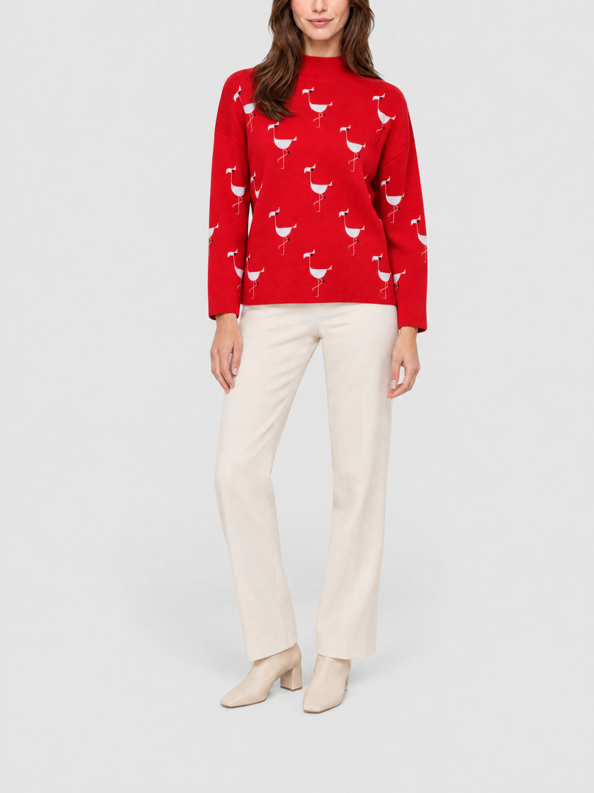 RED-BLACK-CREAM KNIT