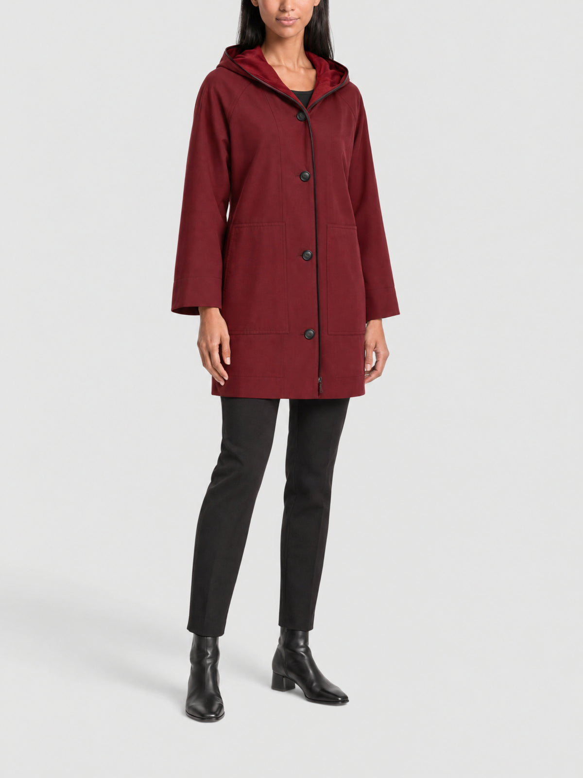 Manteau court Bellevue en laine - Red