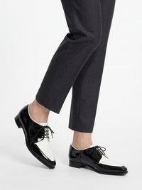 Derbies en cuir verni bicolore - Dark Grey
