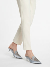 Sabots en satin avec broderie strass - Fantasy Light Blue