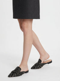 Mules Mia en filet avec sequins et perles - Dark Grey
