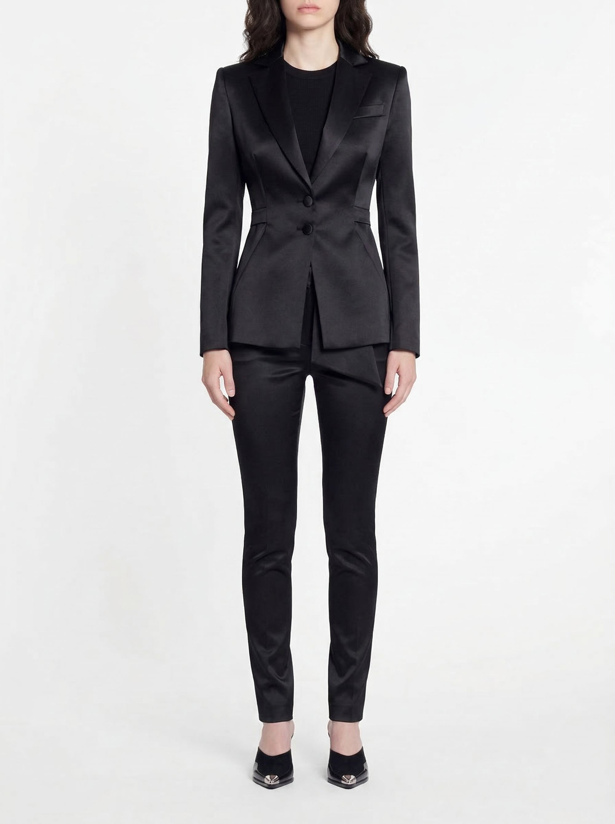 Veste en soie mélangée à découpes - Black