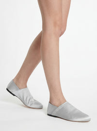 Derbies sans lacets en satin brillant - Ice Grey