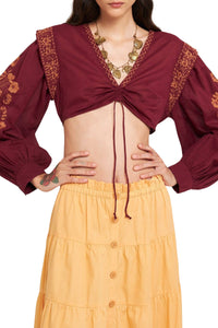 BURGUNDY ALANI CROPPED TOP