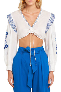 WHITE ALANI CROPPED TOP