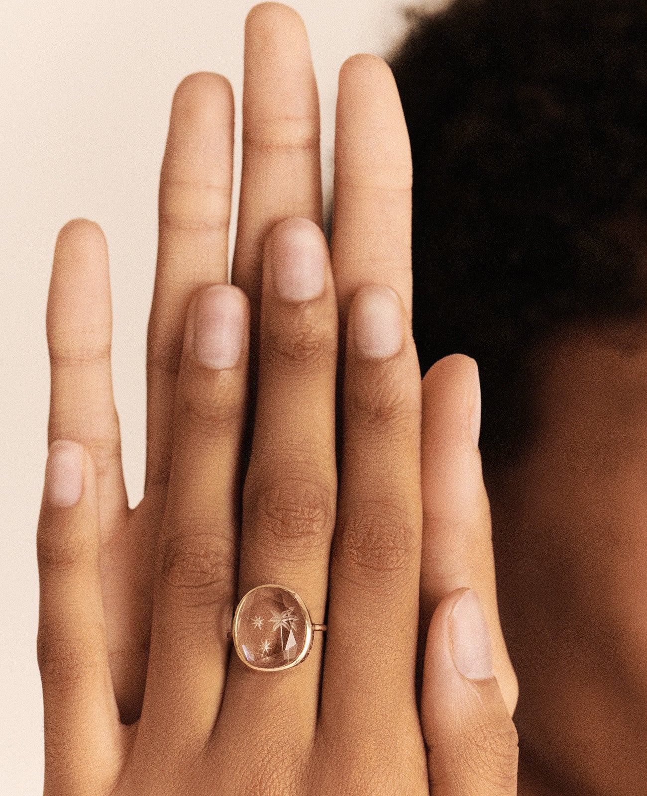 Alba ring in yellow gold - Rock crystal