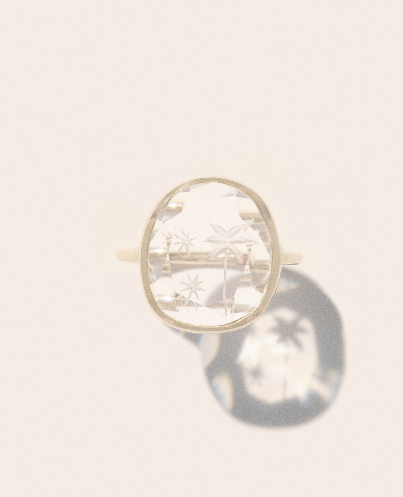 Alba ring in yellow gold - Rock crystal