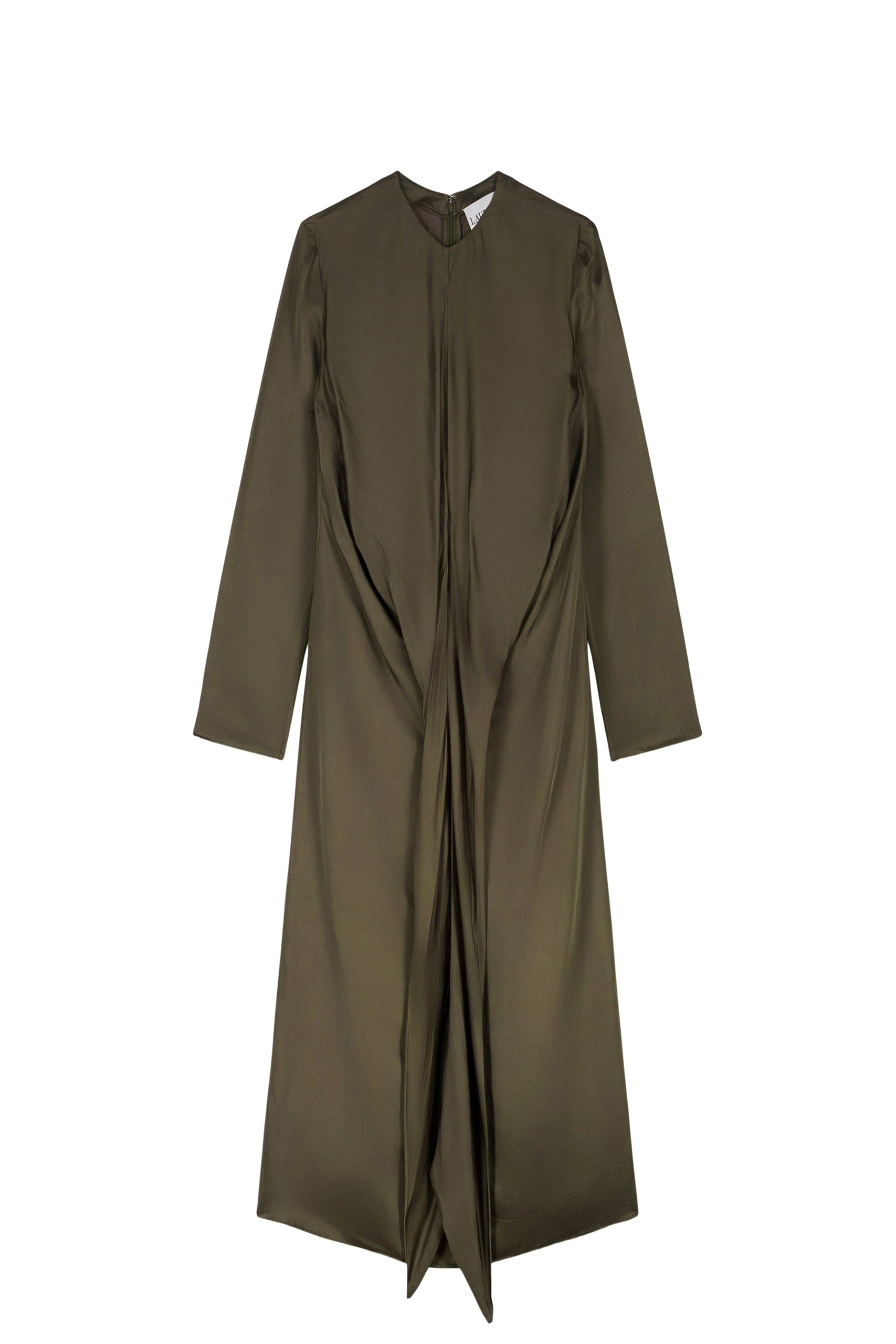 Robe Alexandrie à manches longues en lin mélangé - Kaki