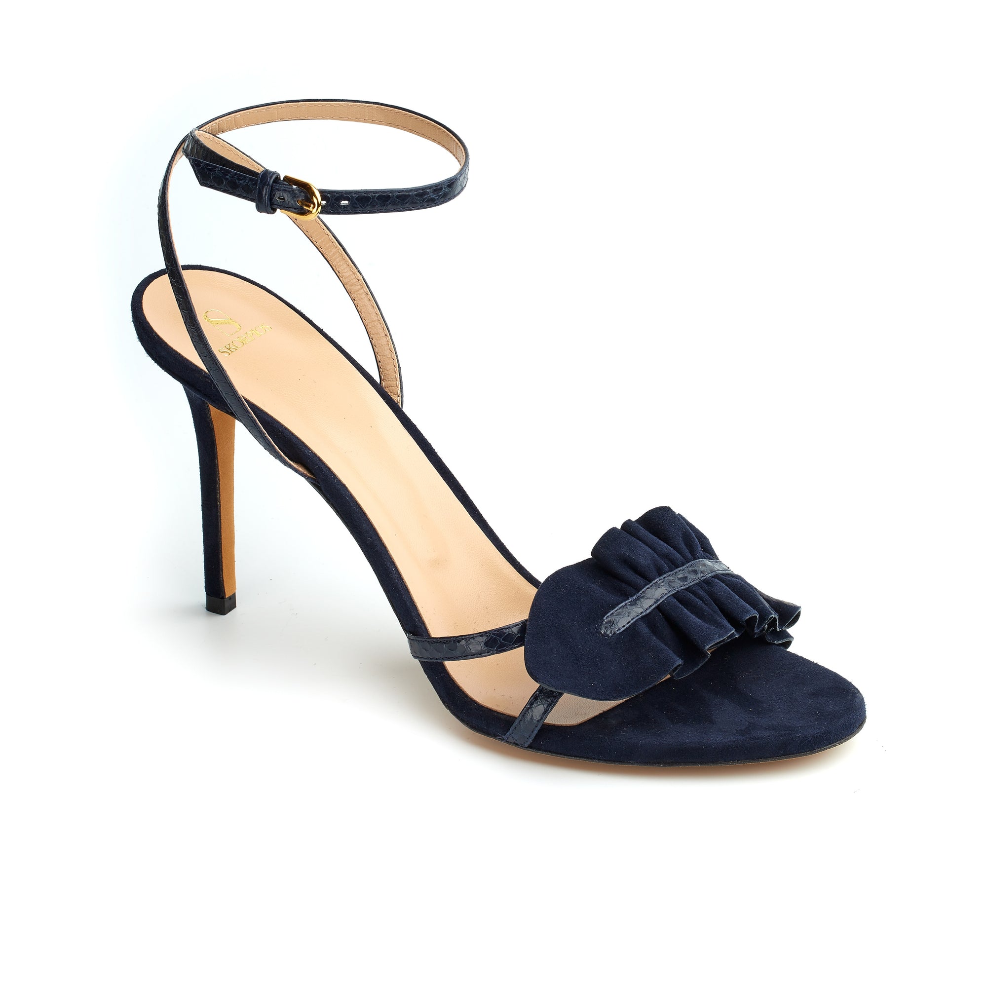 1qty NEW / Sandales Almudena 90 en cuir suédé - Blue