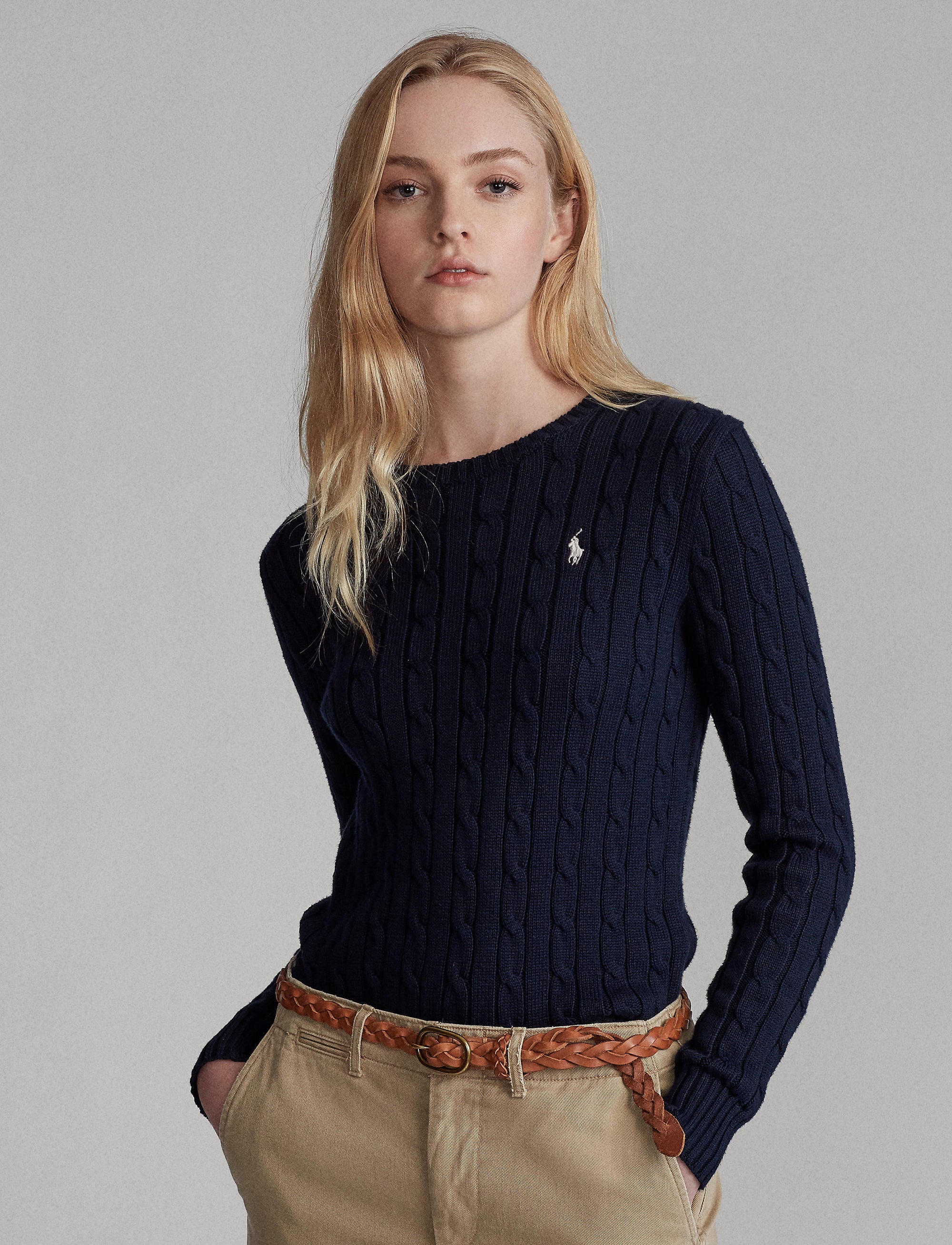 Pull Julianna en coton torsadé - Hunter Navy