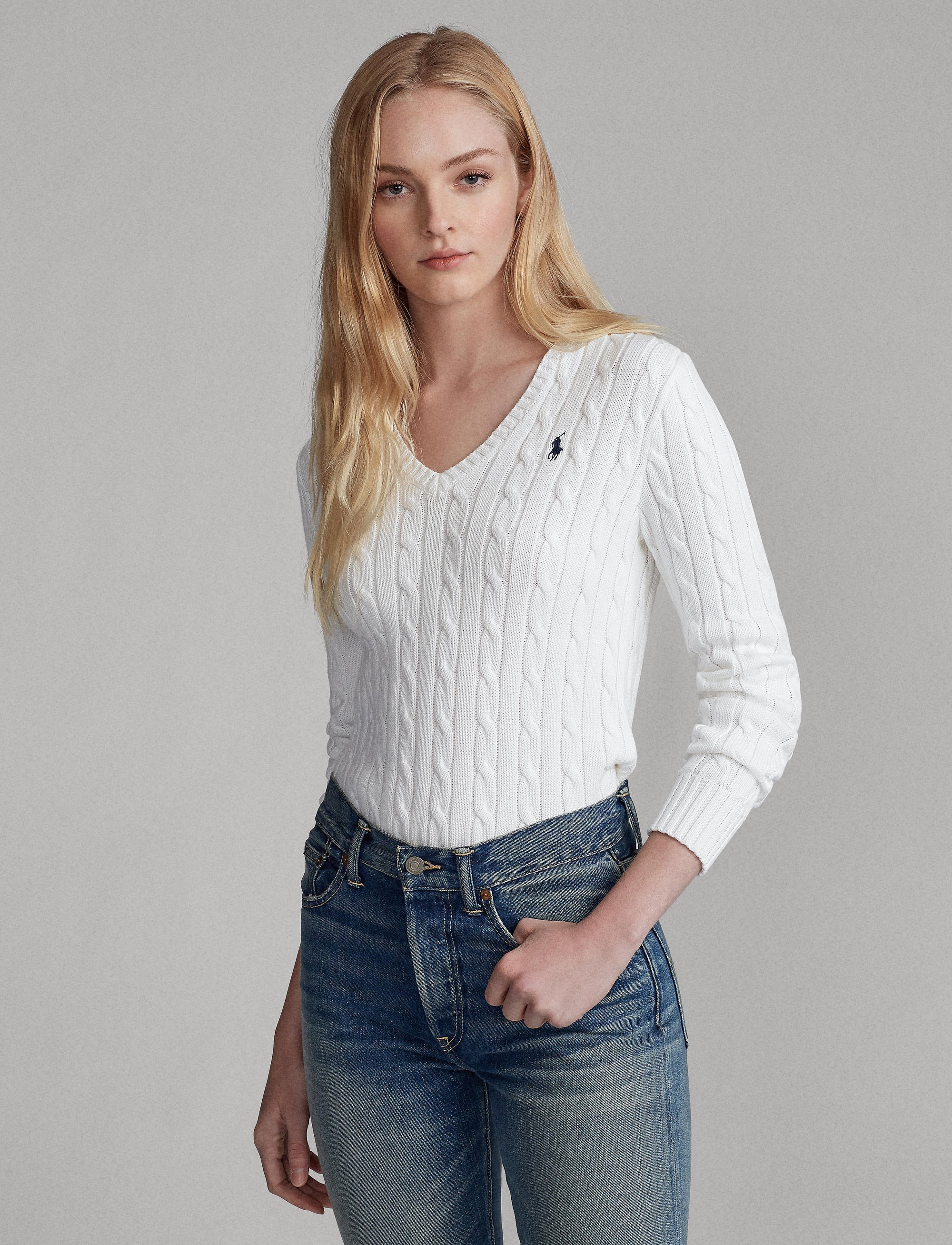 Pull en coton torsadé - White