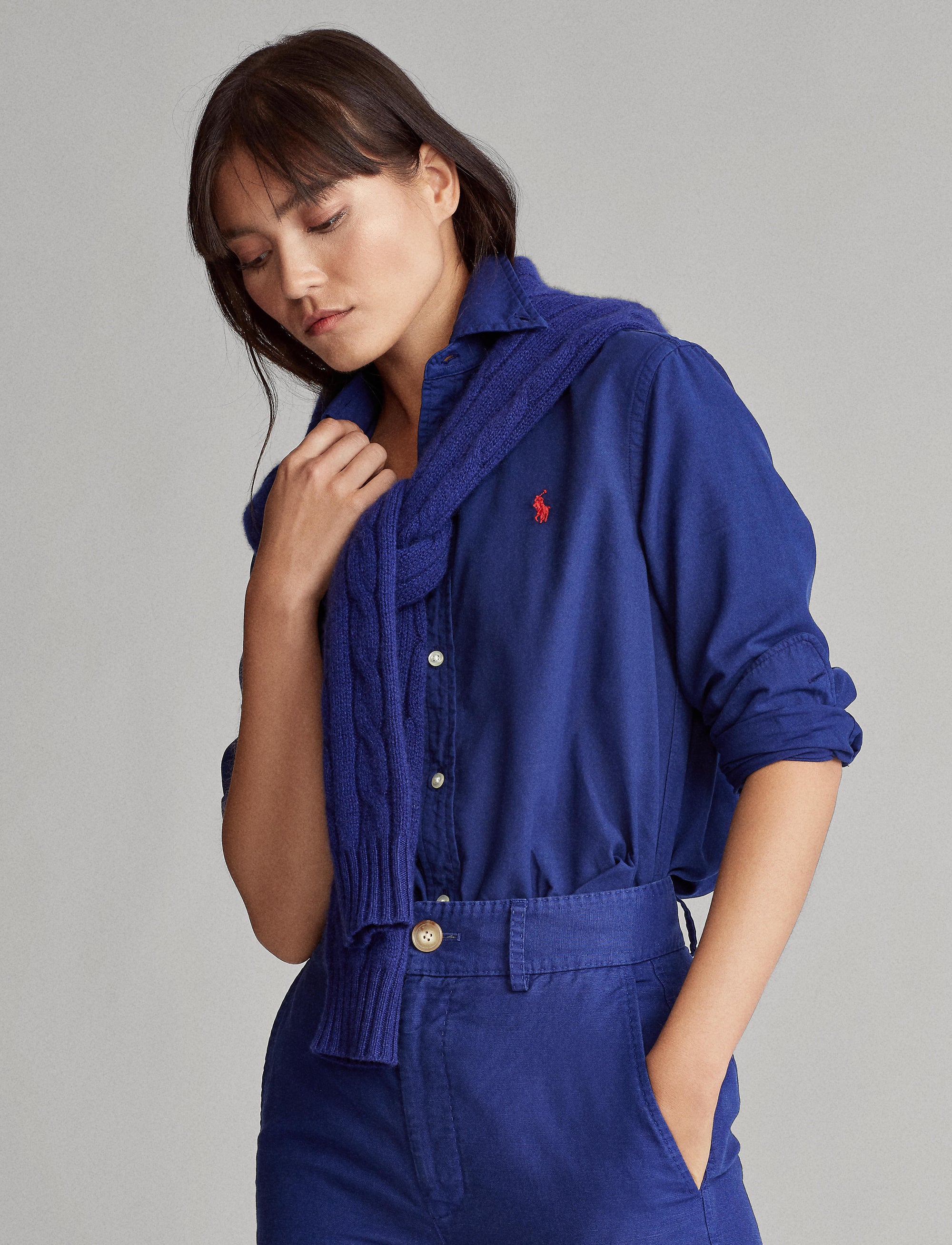 1 STOCK FALL ROYAL BUTTON FRONT SHIRT