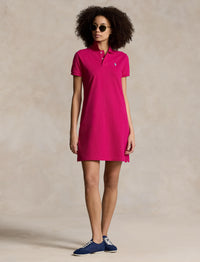 Robe polo en coton piqué - Pink Sky