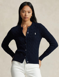Cardigan en coton torsadé - Hunter Navy