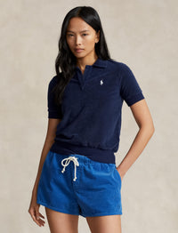 Terry cotton polo shirt - Newport Navy