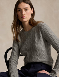 Pull iconique torsadé en cachemire - Battalion Grey Heather
