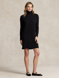 Wool turtleneck jumper dress - Polo Black