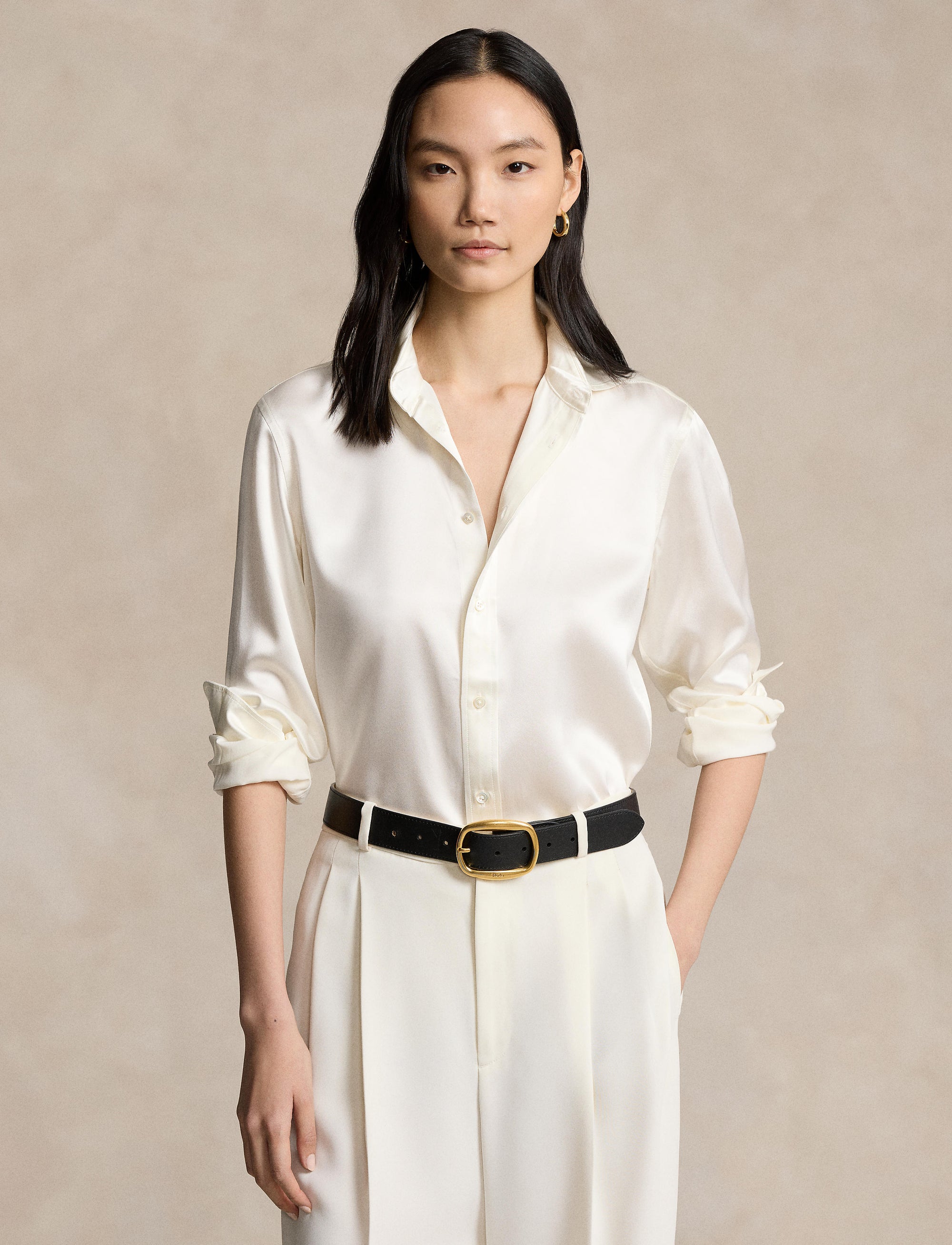 Chemise Slim Fit en soie - Trophy Cream