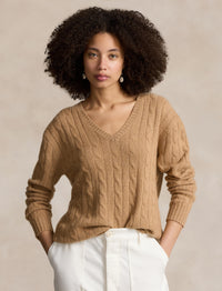 Pull torsadé décontracté en cachemire - Collection Camel Melange