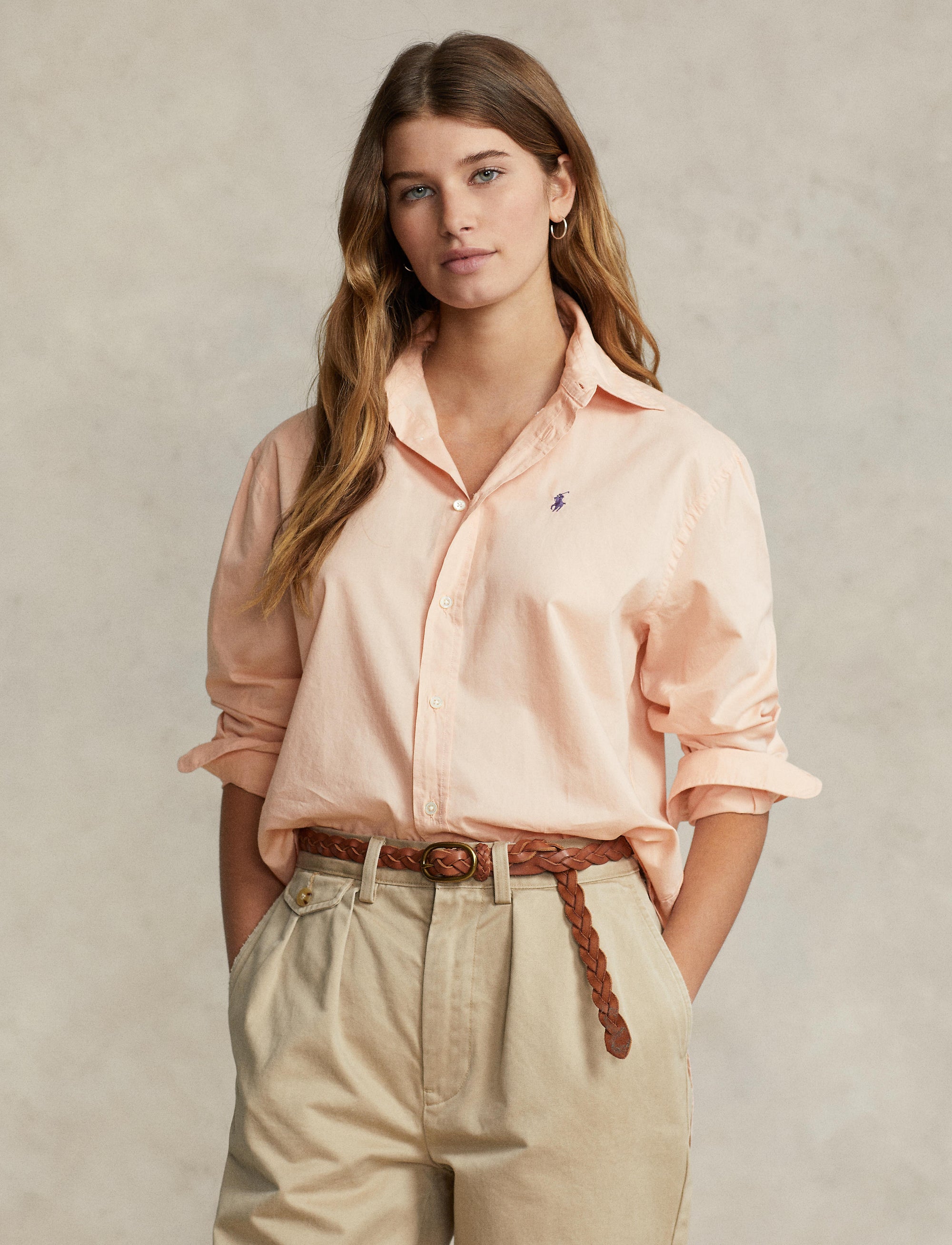 Chemise ample en sergé de coton - Rust