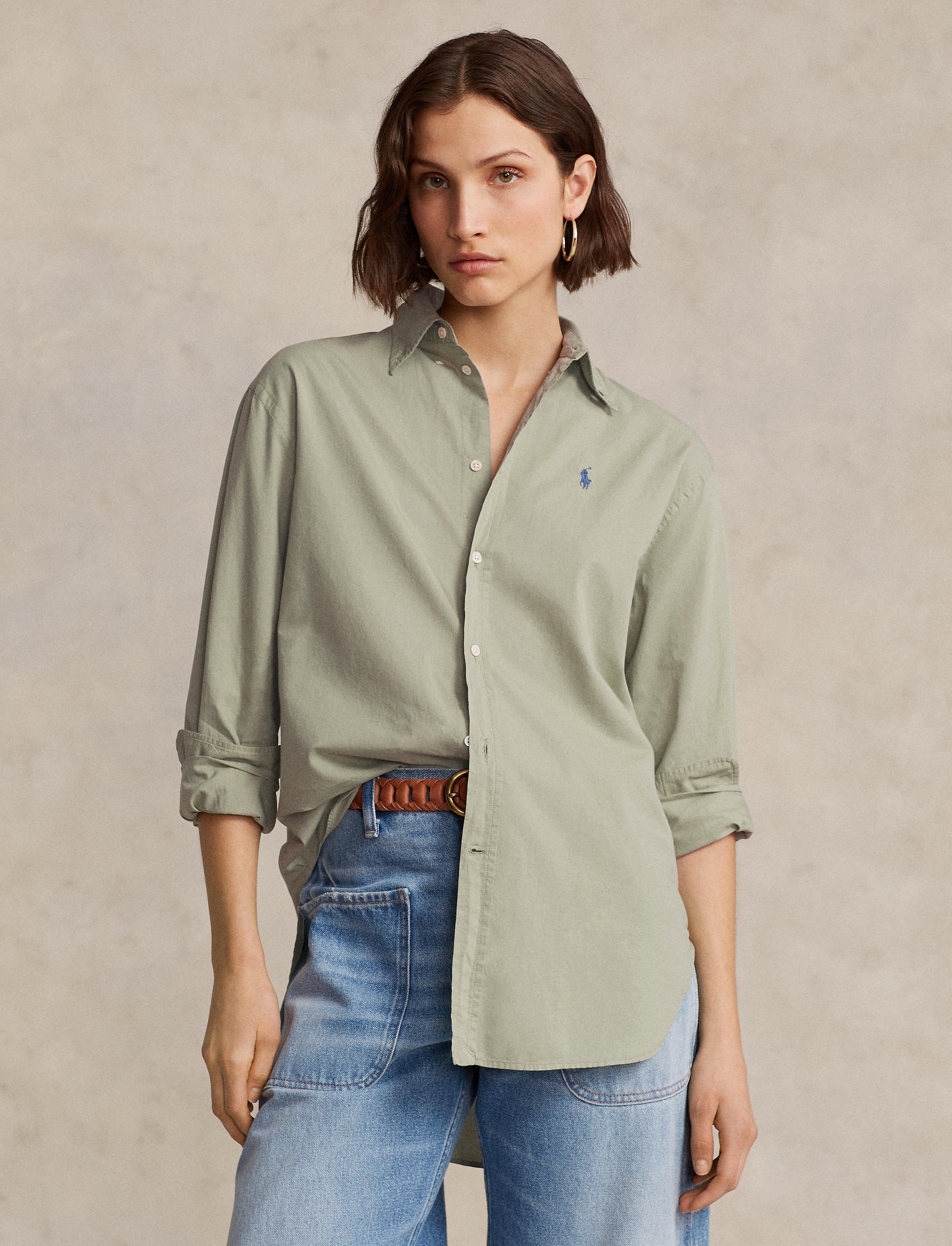 Chemise ample en sergé de coton - Greenstone