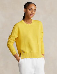 Pull col rond en coton  - Sunfish Yellow