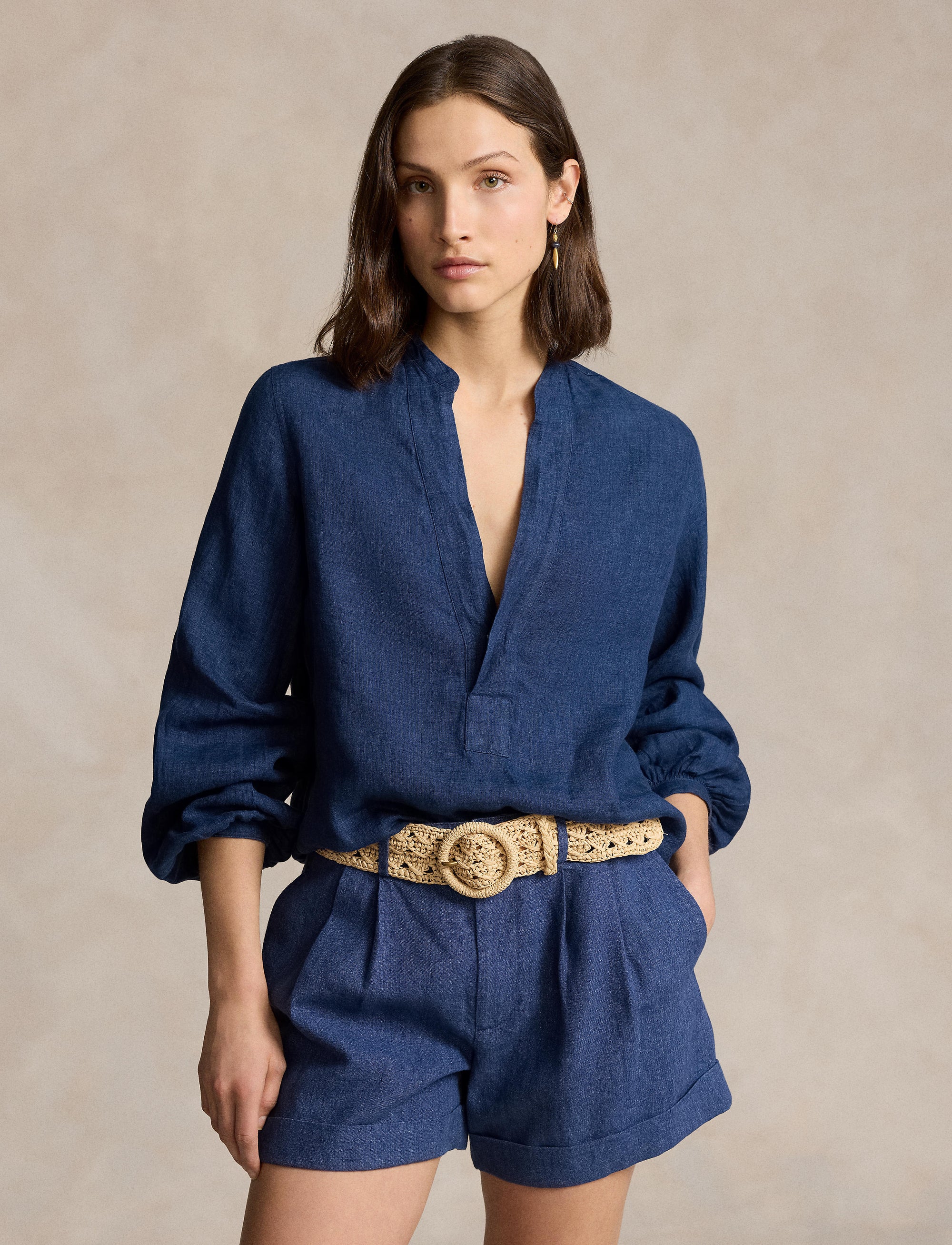 Chemisier en lin - Dark Cobalt