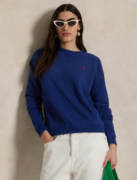 Pull col rond en molleton léger - Harrison Blue